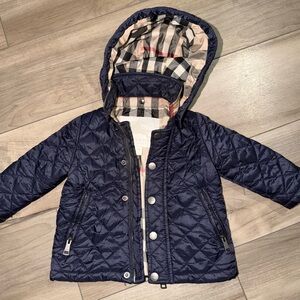 Burberry Navy Quilted Kids Puffer Jacket